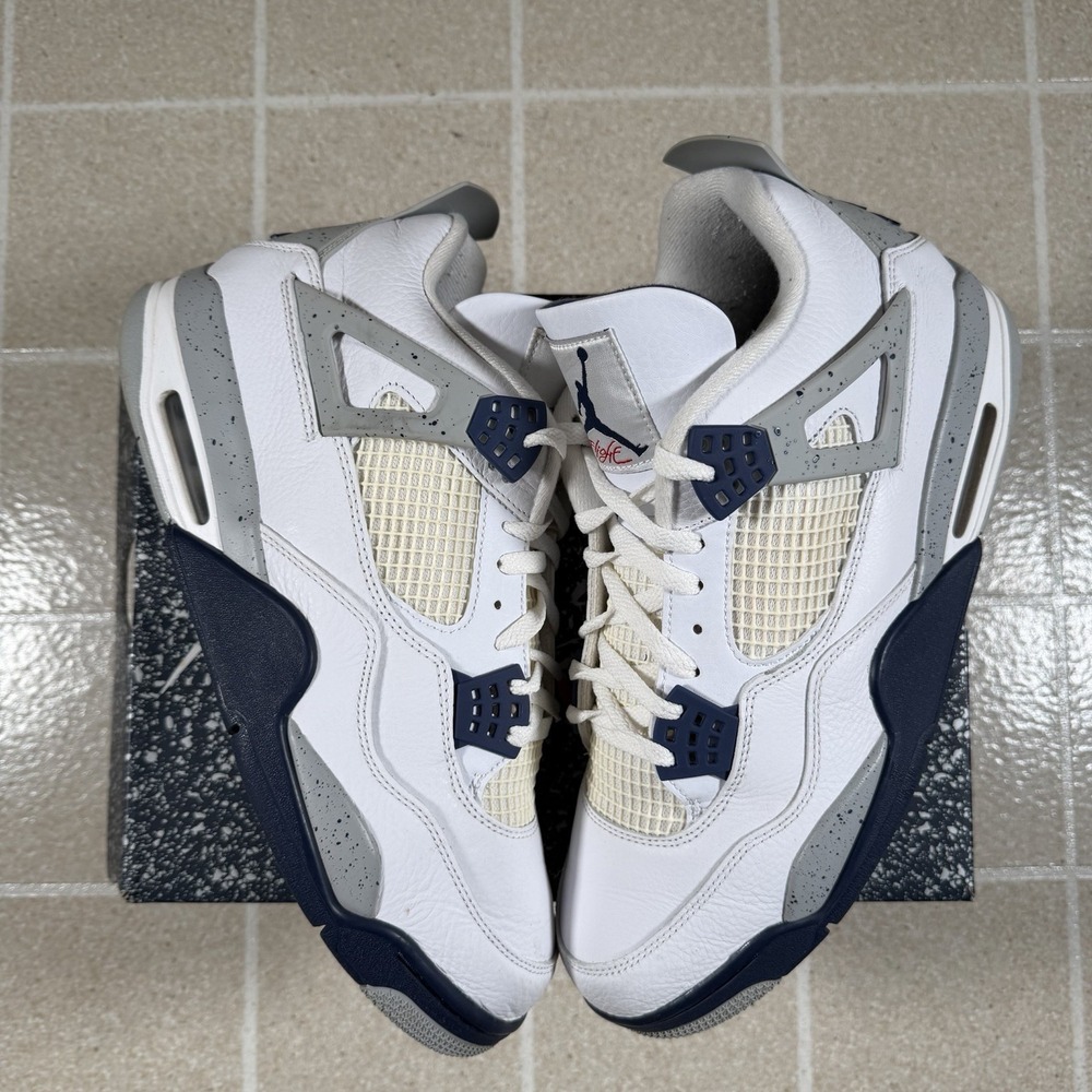 Nike Air Jordan 4 Retro Midnight Navy White Cement DH6927-140 Size 13